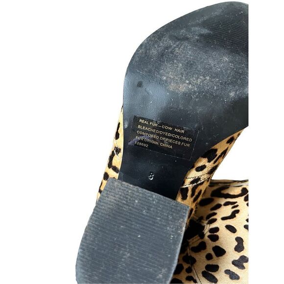 Steve Madden Patricia Leopard Print Cow Hair Ankle Boots size 8M - Picture 8 of 13